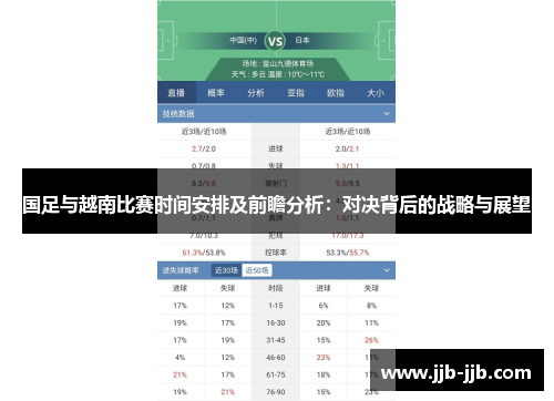 国足与越南比赛时间安排及前瞻分析：对决背后的战略与展望